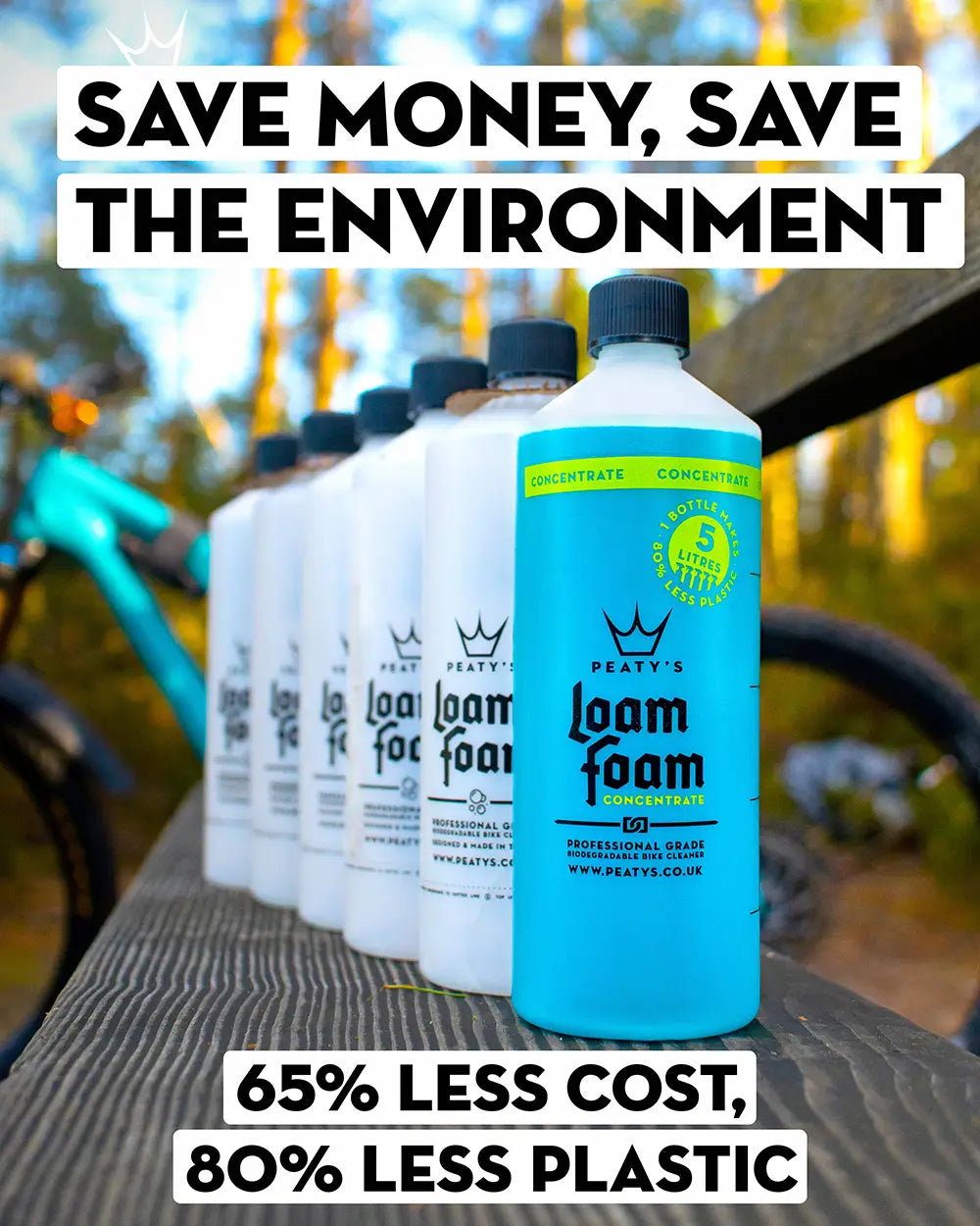 LoamFoam concentrate costs less and uses less plastic