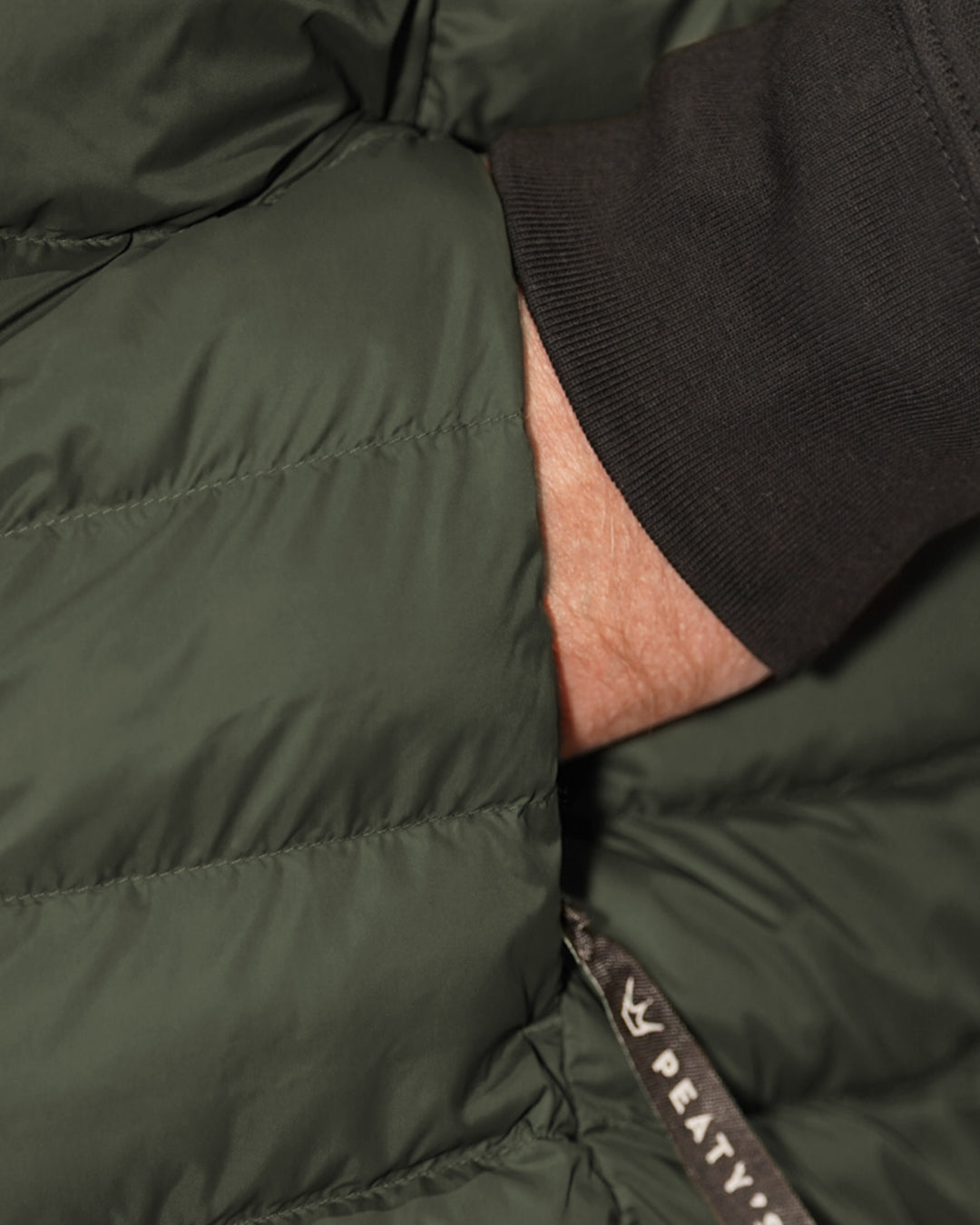 Khaki Grenoside Gilet hand pocket and branded zip detail