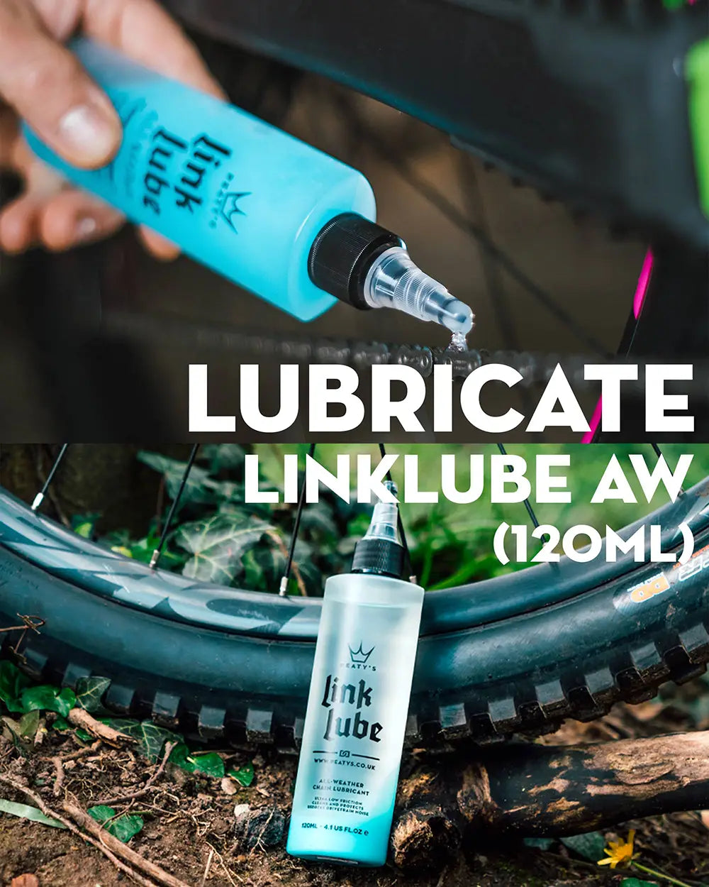 Peaty's Wash Degrease Lube contains All Weather lube