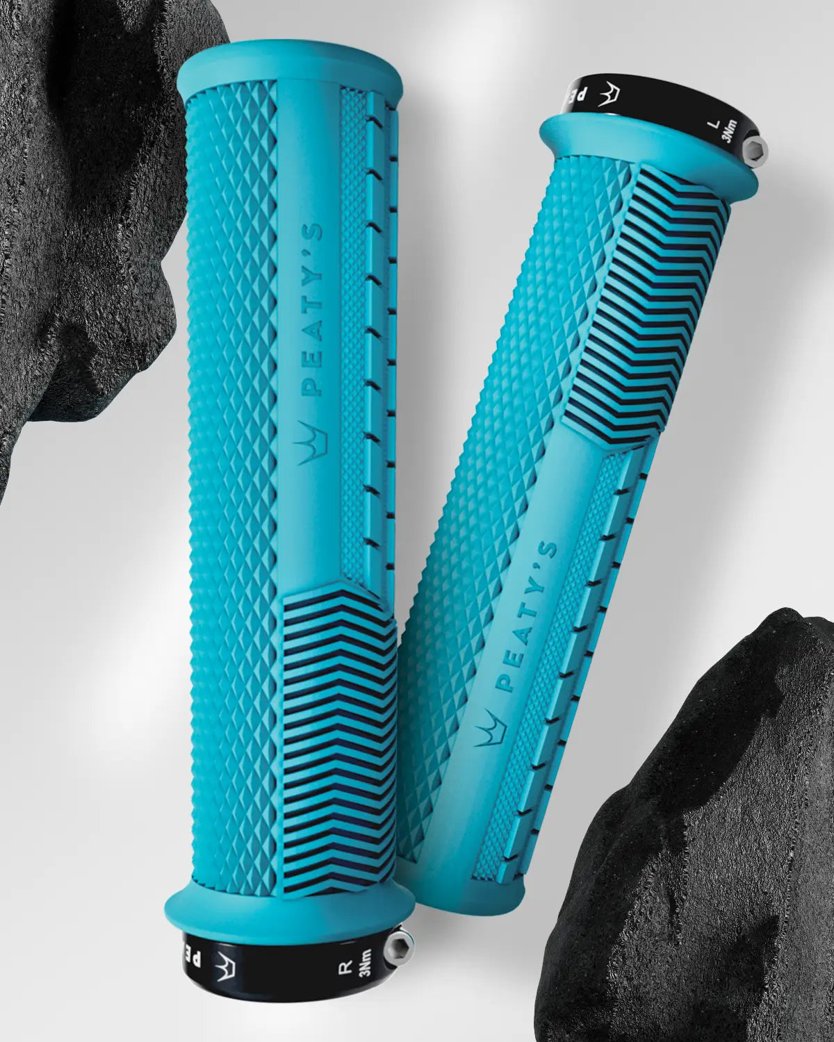 Monarch Turquoise Blue Knurl Grips 