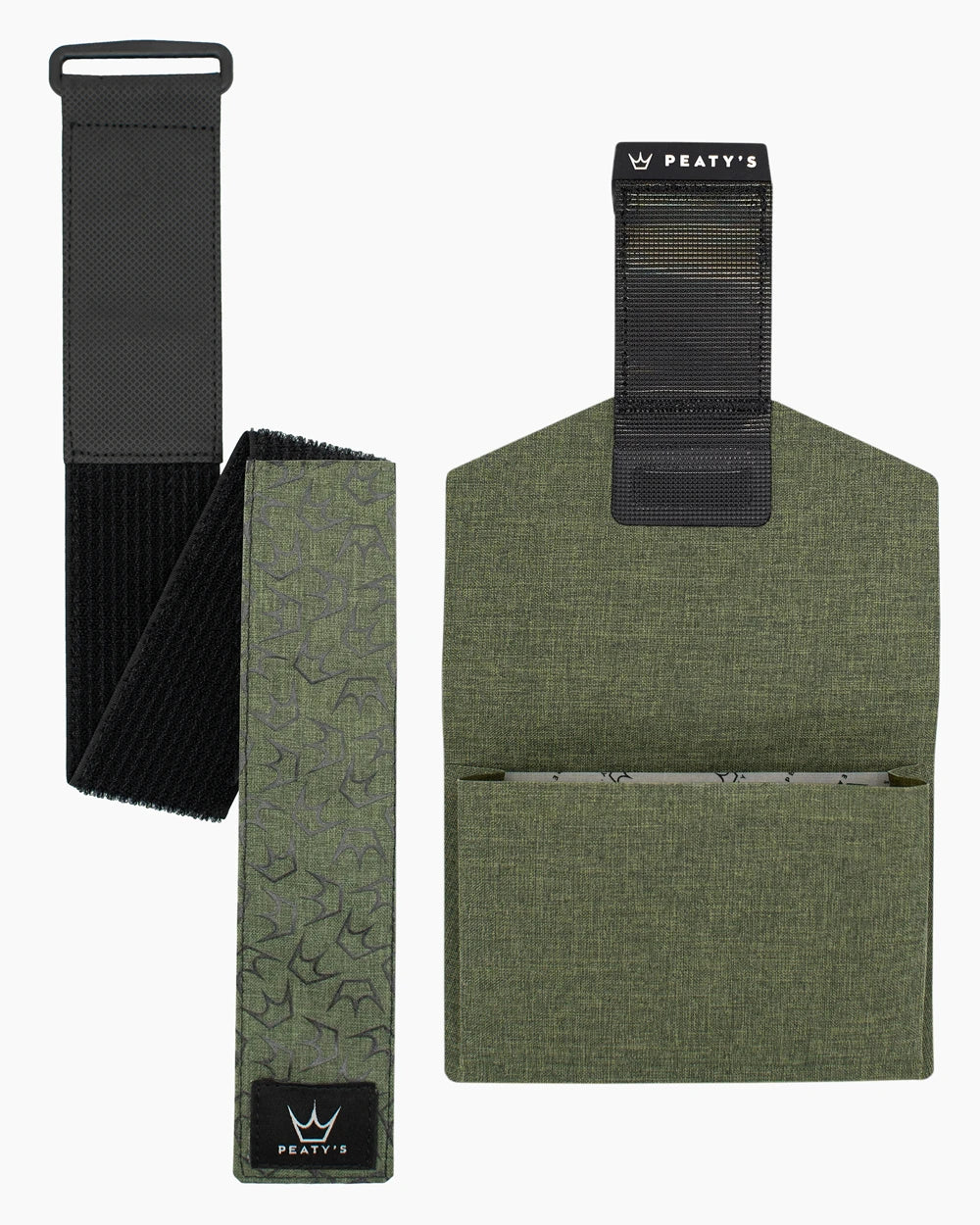 Peaty's HoldFast Trail Tool Wrap - Moss Green Detail