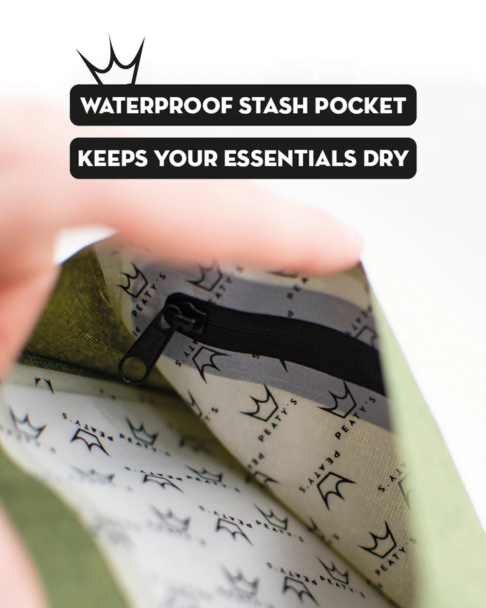 Peaty's HoldFast Trail Tool Wrap - waterproof stash pocket keeps your essentials dry