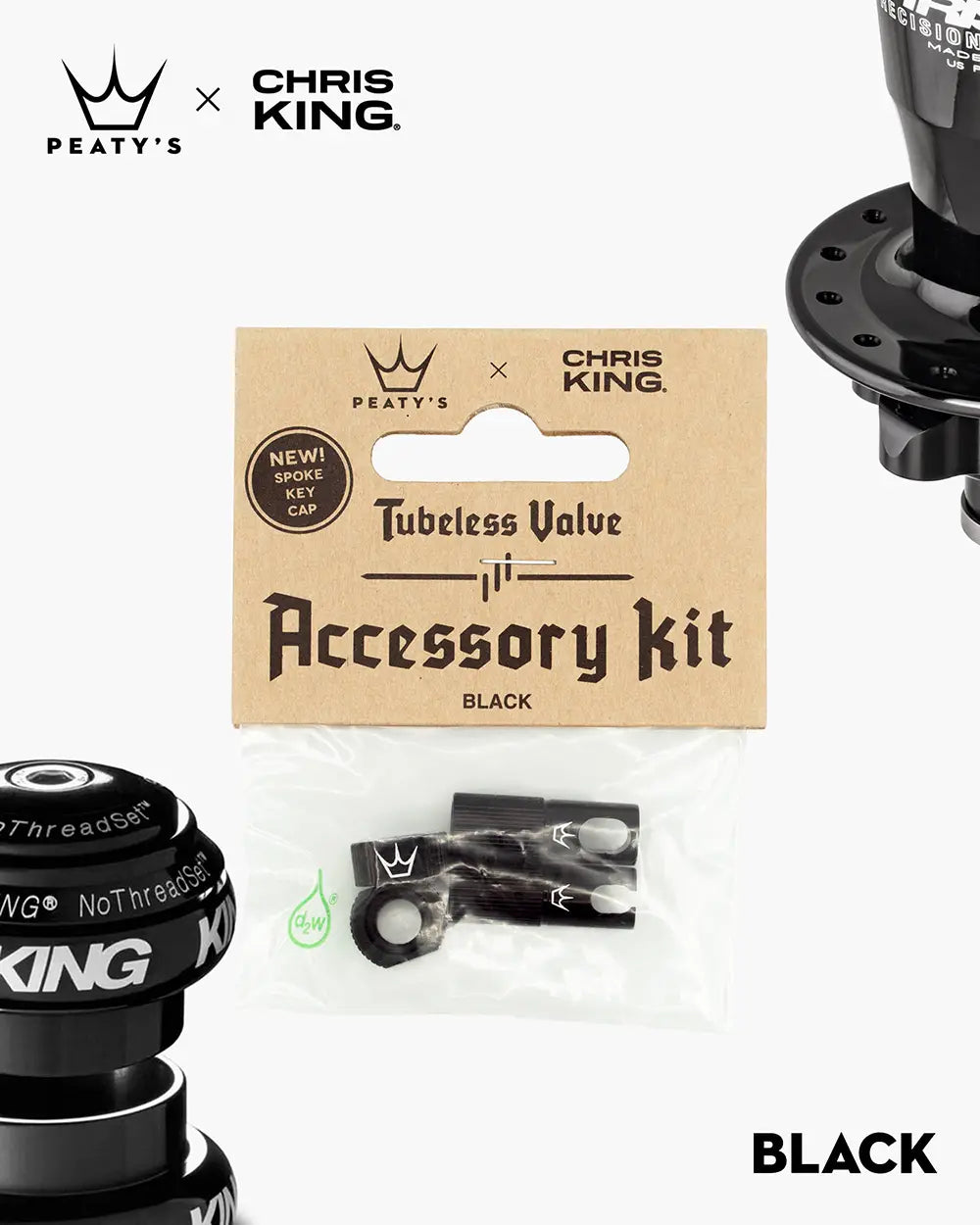 Peaty's Tubeless Valve accessory kit in black