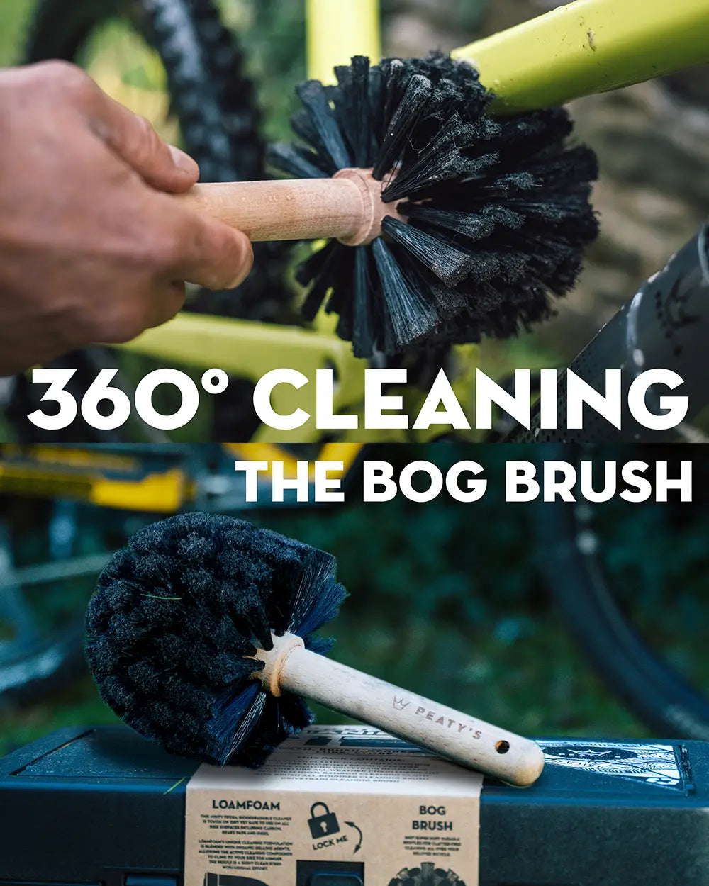 Peaty's Complete Bicycle Cleaning Kit - contains a Peaty's Bog Brush