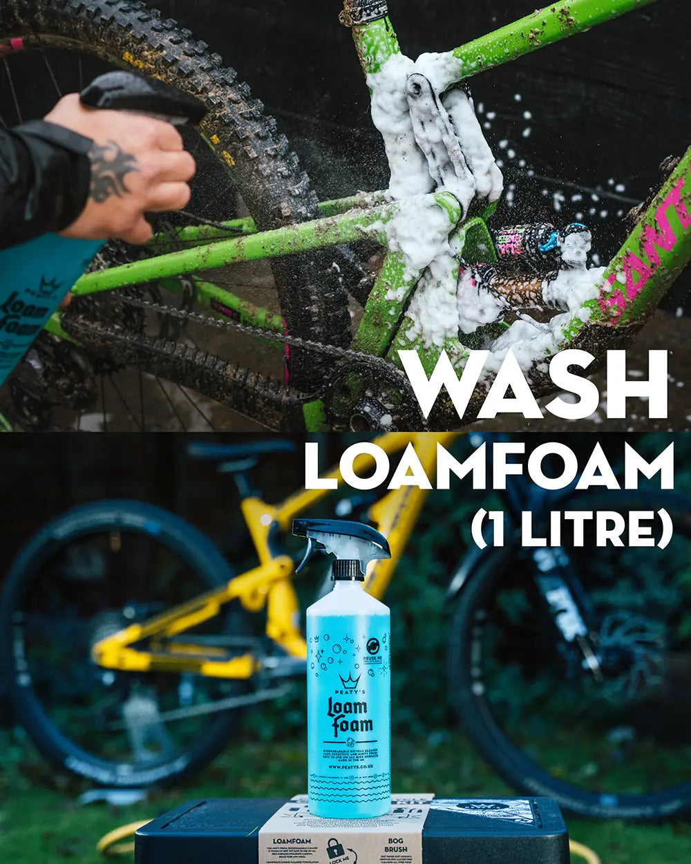 Peaty's Complete Bicycle Cleaning Kit - contains LoamFoam Biodegradable bike cleaner